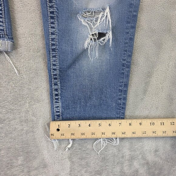 Vigoss The Dublin Capri Jeans Womens Size 7 Blue Distressed Embellished Denim - Picture 7 of 13